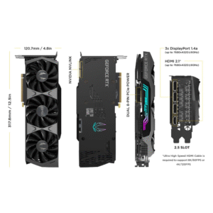 ZOTAC Gaming GeForce RTX 3090 Trinity OC 24GB GDDR6X, RGB Lighting (ZT-A30900J-10P) Graphics Card (Pre-owned)